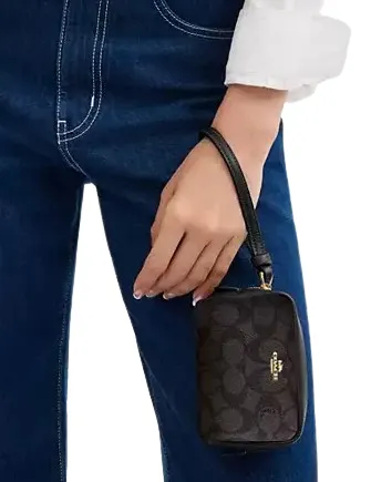 Coach Pouch Wristlet In Signature Canvas