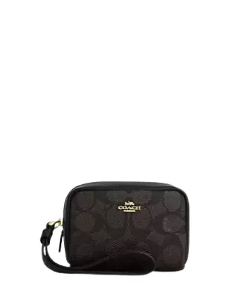 Coach Pouch Wristlet In Signature Canvas