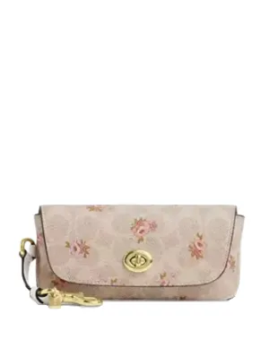 Coach Sunglass Case In Signature Canvas With Floral Print
