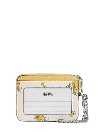 Coach Zip Card Case With Floral Print