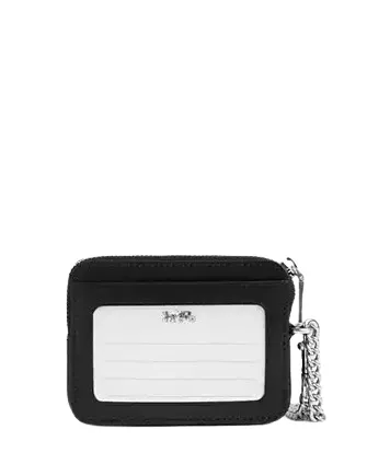 Coach Zip Card Case With Heart Bolt Print