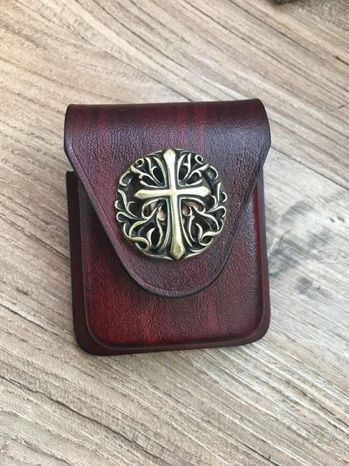 Coffee Lion Leather Classic Zippo Lighter Case Handmade Zippo Lighter Pouch with Belt Clip For Men