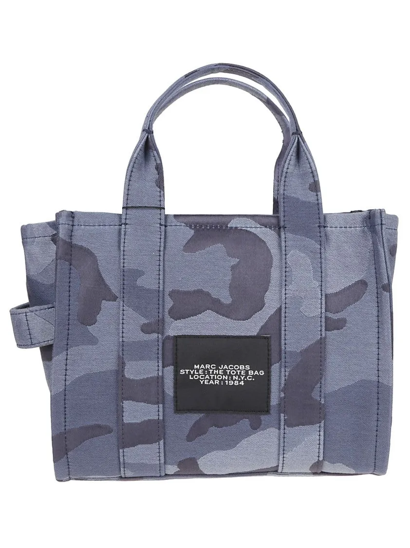 Compact Camouflage Jacquard Tote With Carrying Options