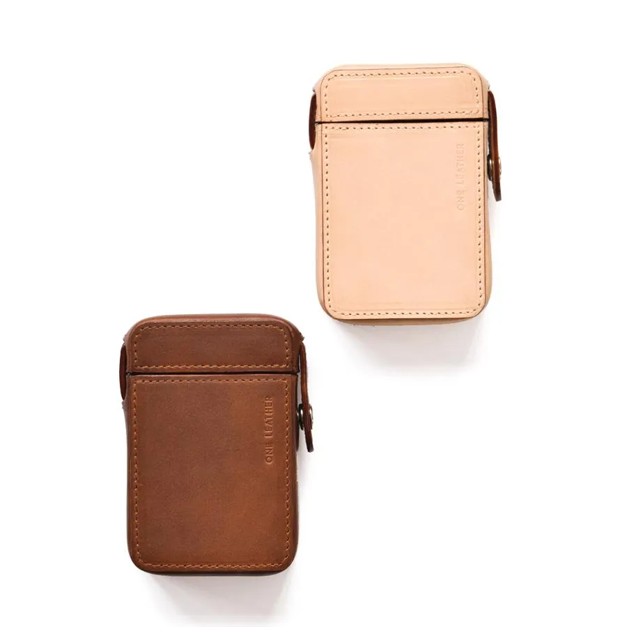 Cool Beige Leather Mens 20pcs Cigarette Holder Case Cool Custom Cigarette Case for Men