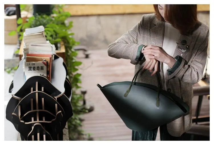 COOL Fashion Womens Leather Tote Handbag Green Womens Unique Shopper Bag Purse for Ladies