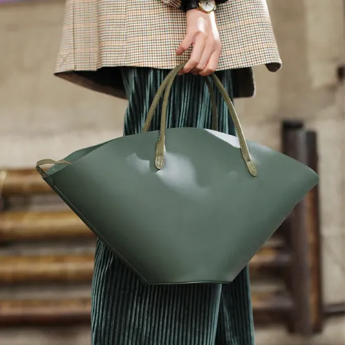 COOL Fashion Womens Leather Tote Handbag Green Womens Unique Shopper Bag Purse for Ladies