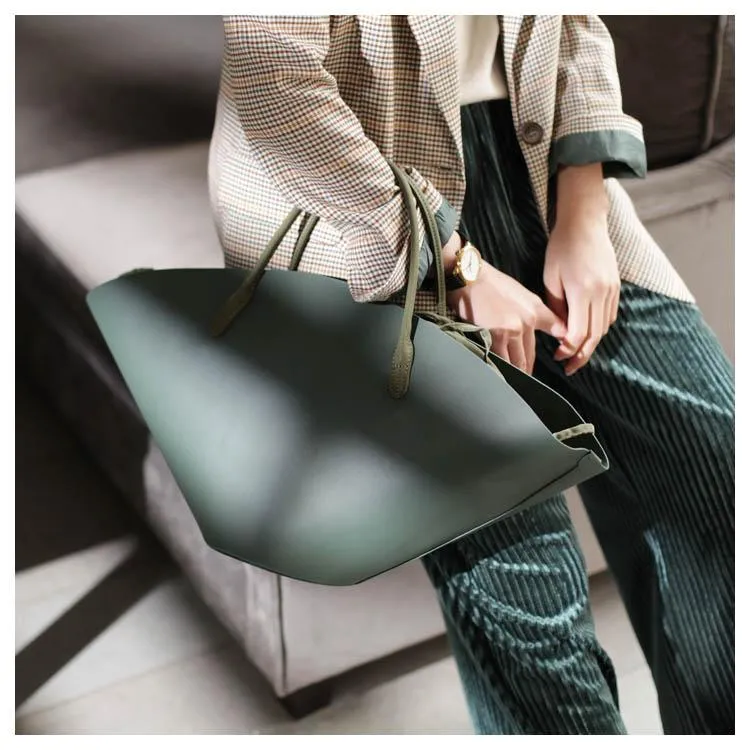 COOL Fashion Womens Leather Tote Handbag Green Womens Unique Shopper Bag Purse for Ladies