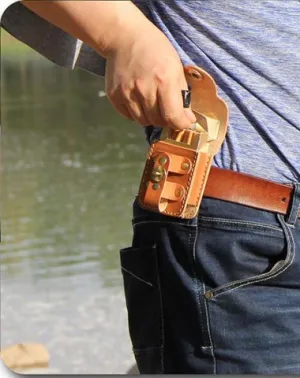 Cool Leather Mens Cigarette Case with Belt Loop Cigarette Holder Lighter Holder for Men
