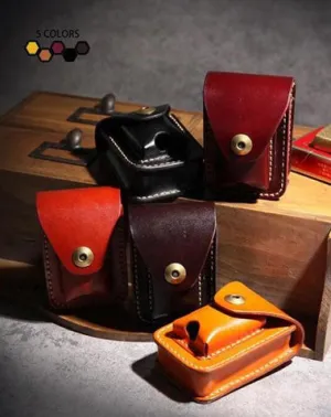 Cool Leather Mens Cigarette Case with Belt Loop Zippo Lighter Holder for Men
