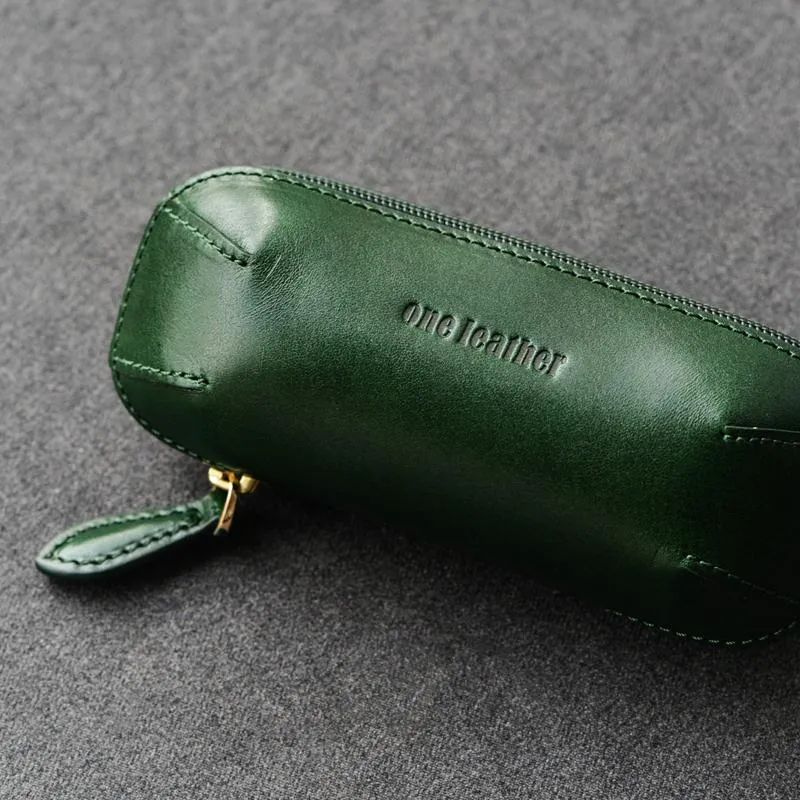Cool Leather Mens Leather Cigarette Tobacco Pipe Case Zipper Tobacco Pipe Case for Men
