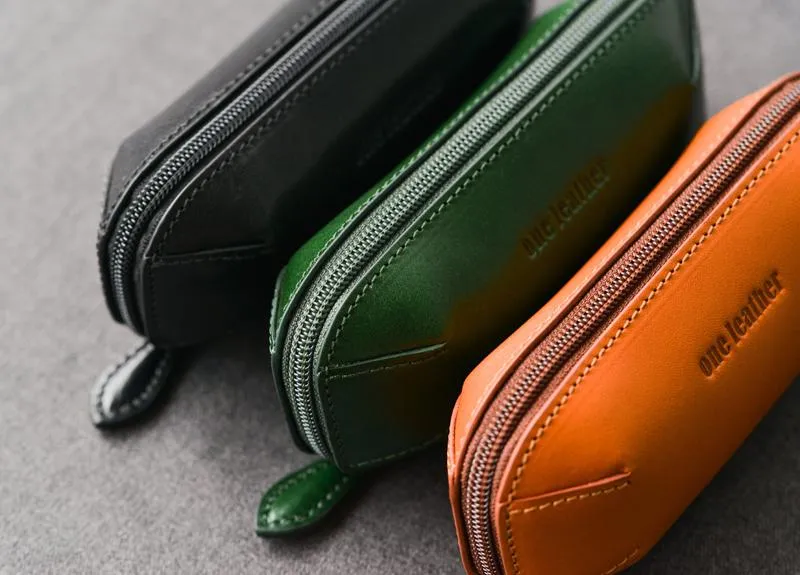 Cool Leather Mens Leather Cigarette Tobacco Pipe Case Zipper Tobacco Pipe Case for Men