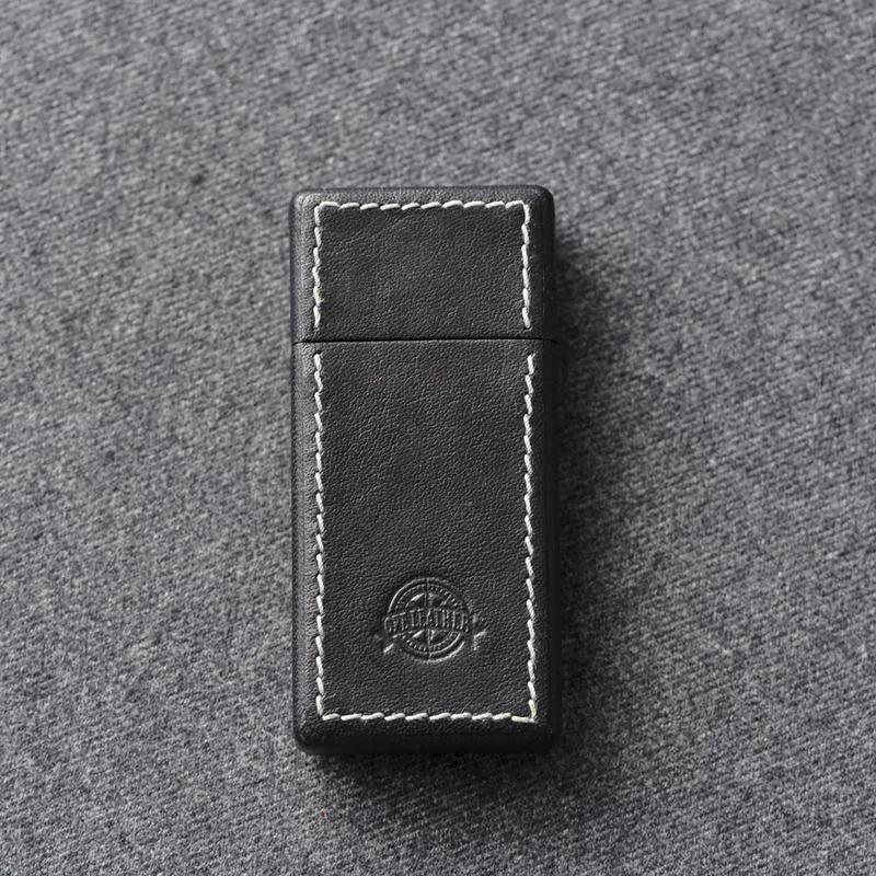 Cool Mens Green Leather Portable Ashtray Travel Ashtray Pocket Ashtray Lighter for Men