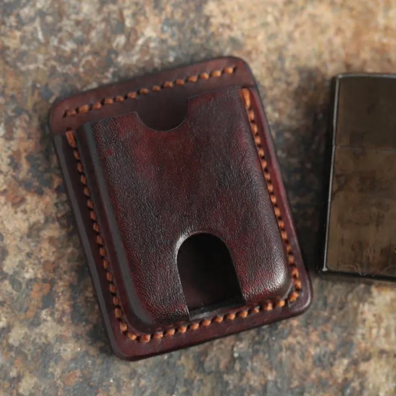 Cool Mens Leather Zippo Lighter Case with Loop Zippo lighter Holder with clip