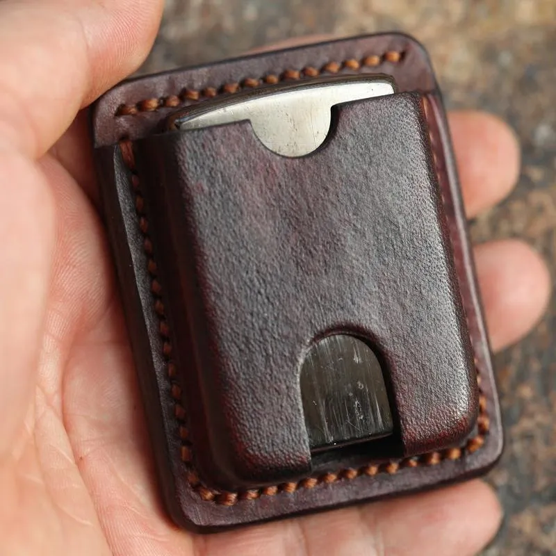 Cool Mens Leather Zippo Lighter Case with Loop Zippo lighter Holder with clip