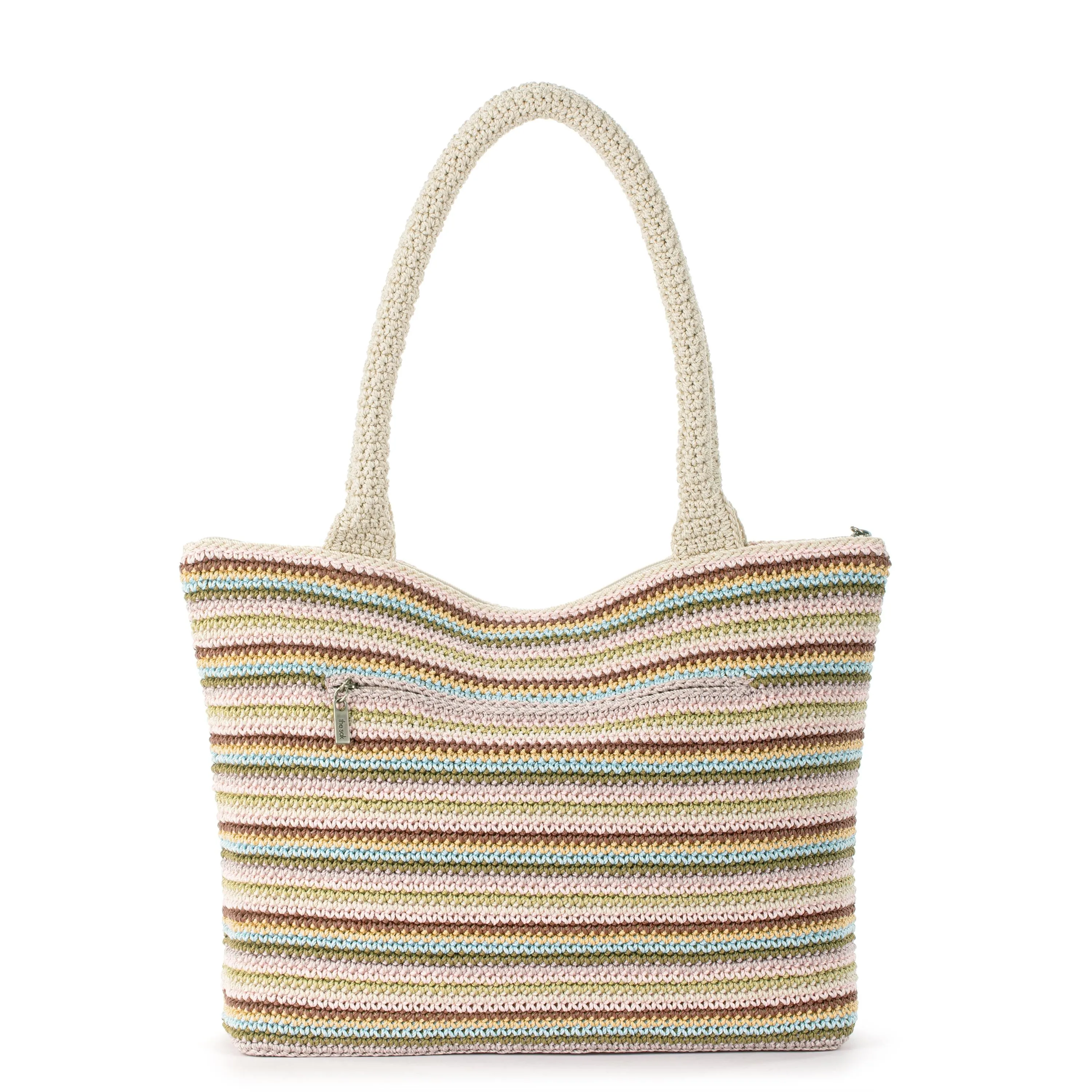 Crafted Classic Carryall - Hand Crochet - Pink Multi Stripe