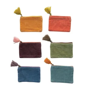 Creative Co-op - Velvet Zip Pouch with Tassel