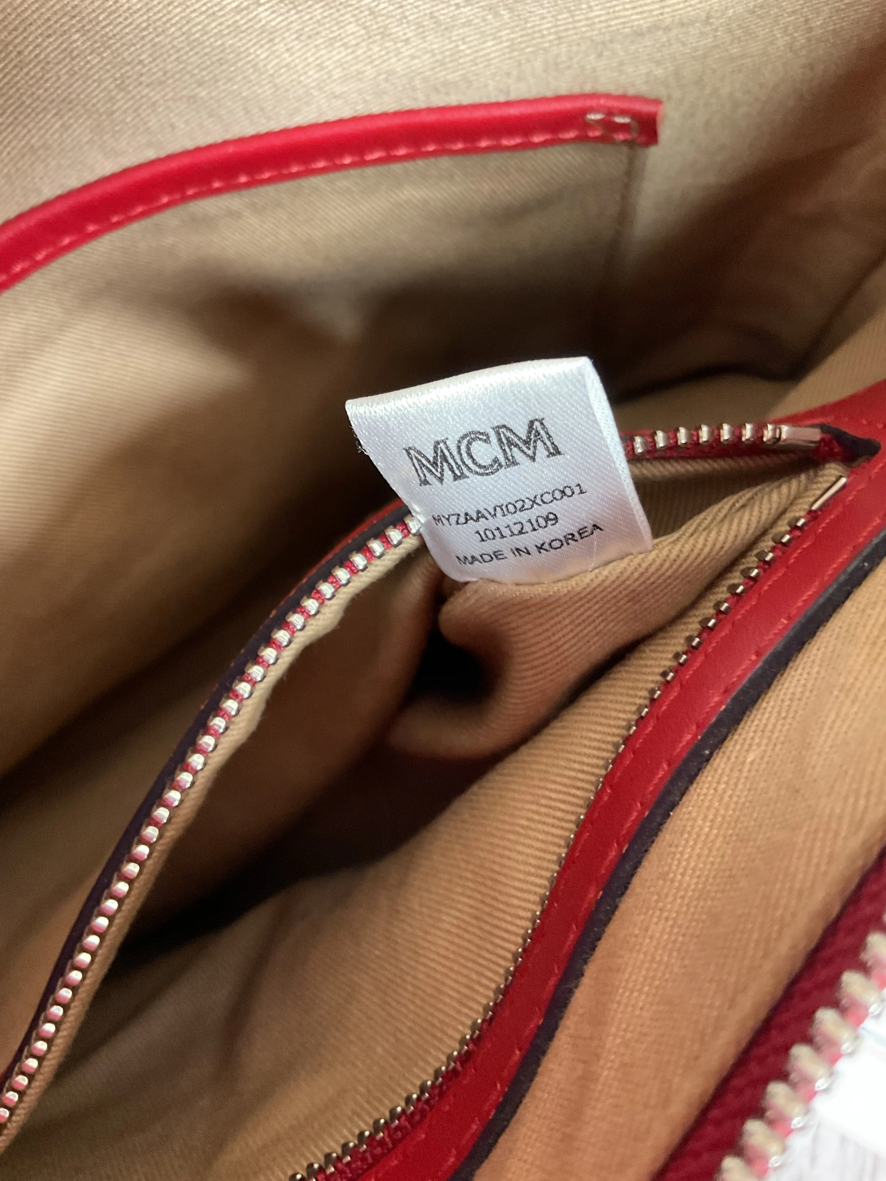 Crossbody Luxury Designer By Mcm In Red, Size:Medium