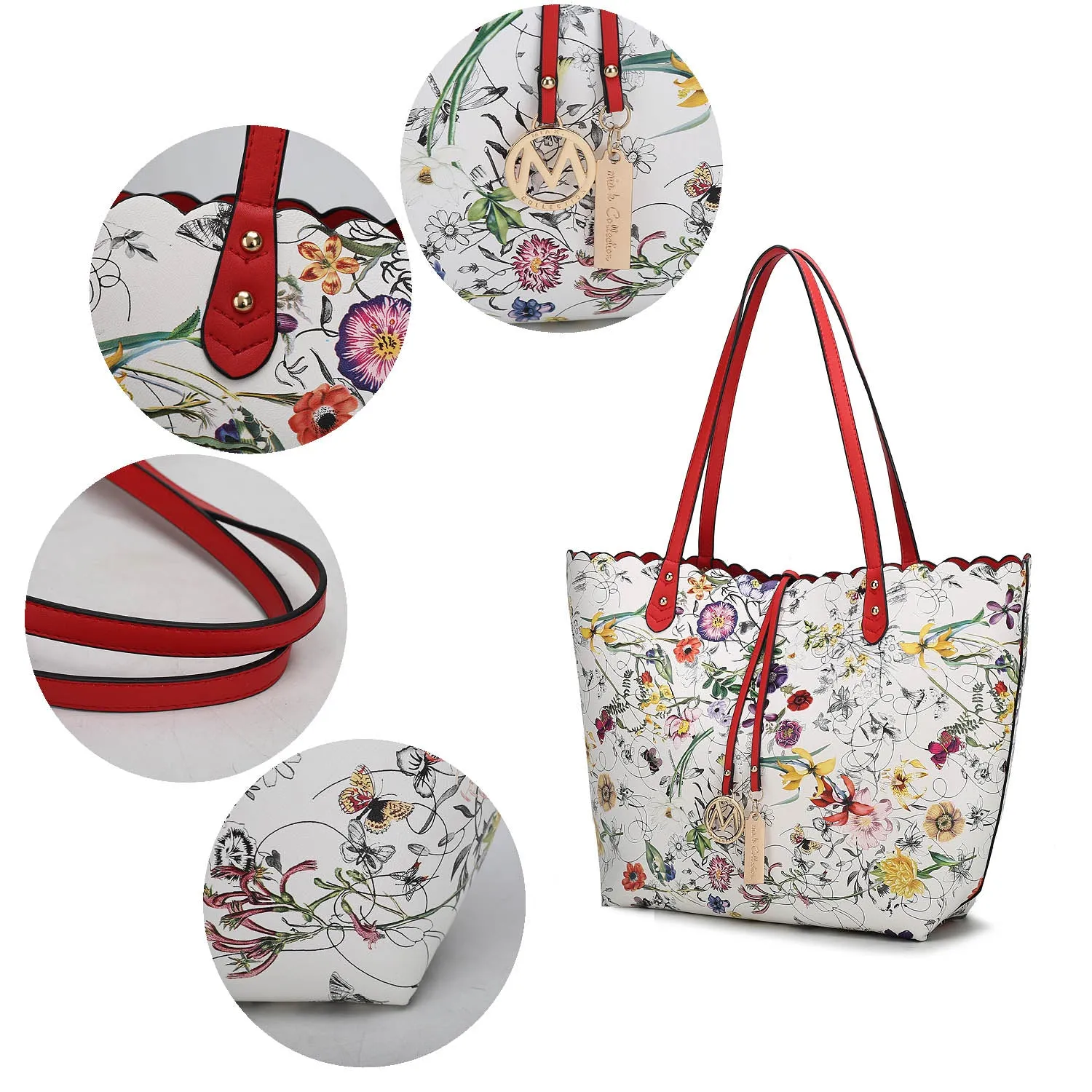 Danielle Reversible Shopper Tote Bag Crossbody Pouch
