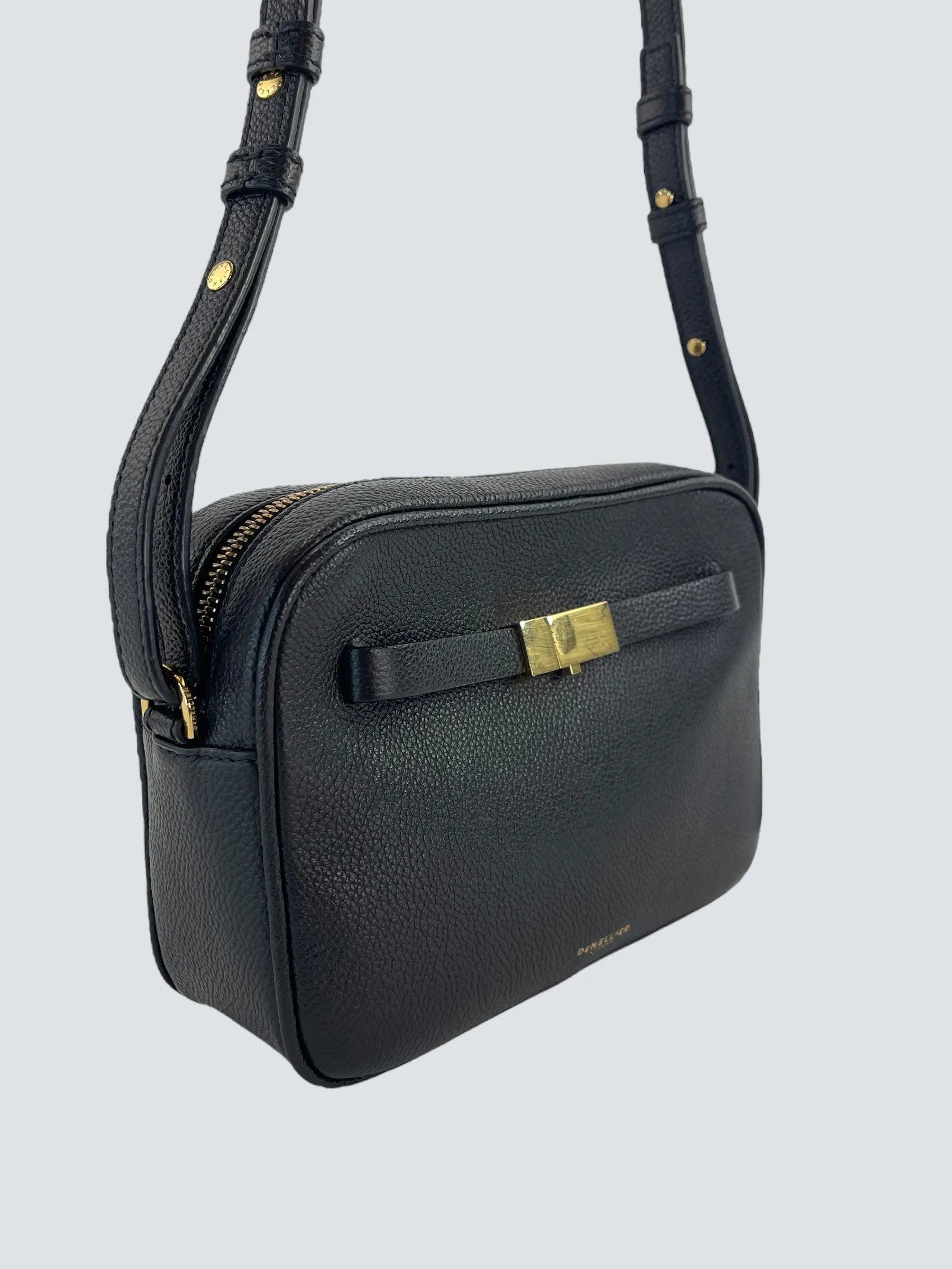 Demellier Black Leather "New York"Small Crossbody