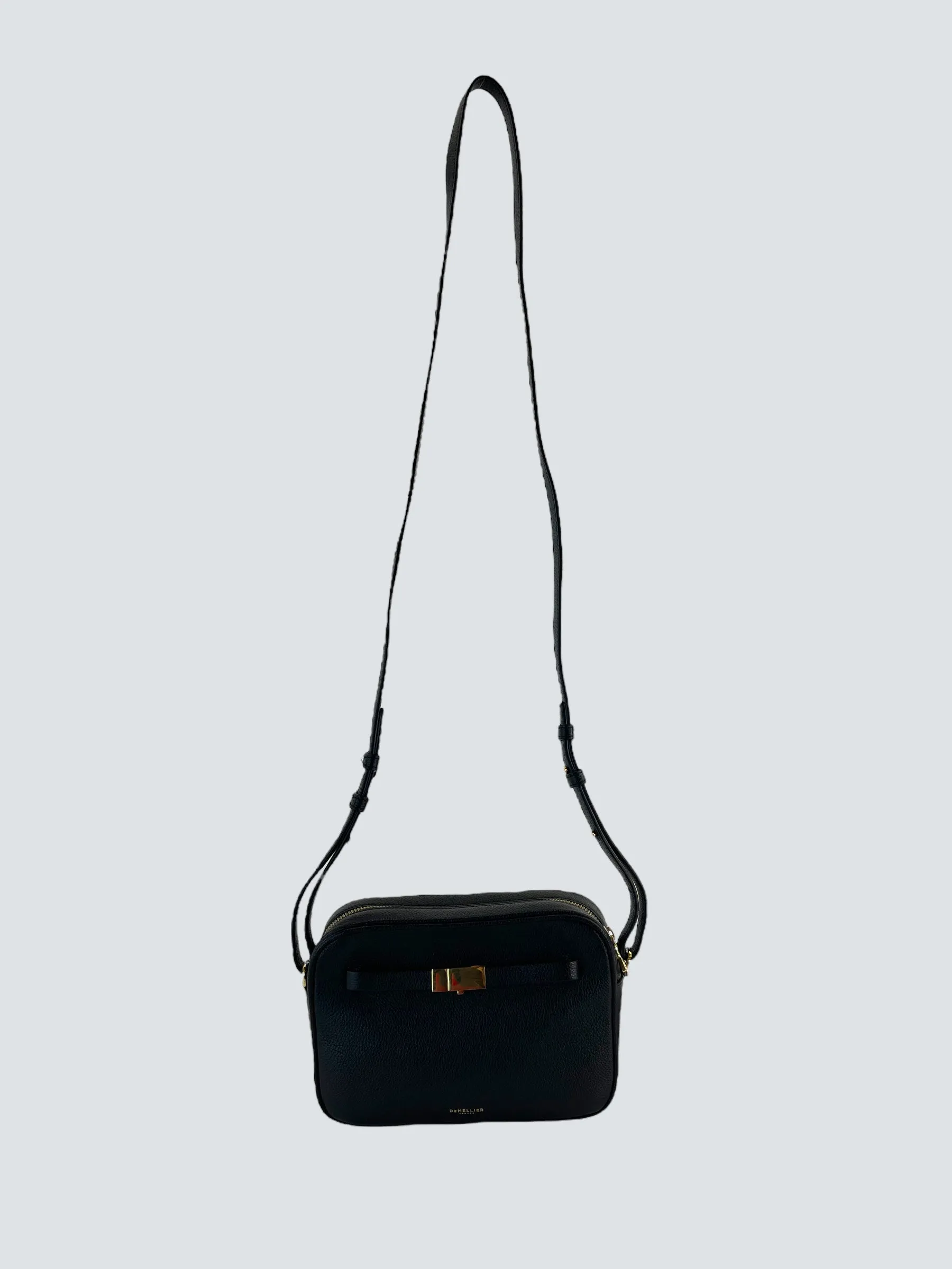 Demellier Black Leather "New York"Small Crossbody
