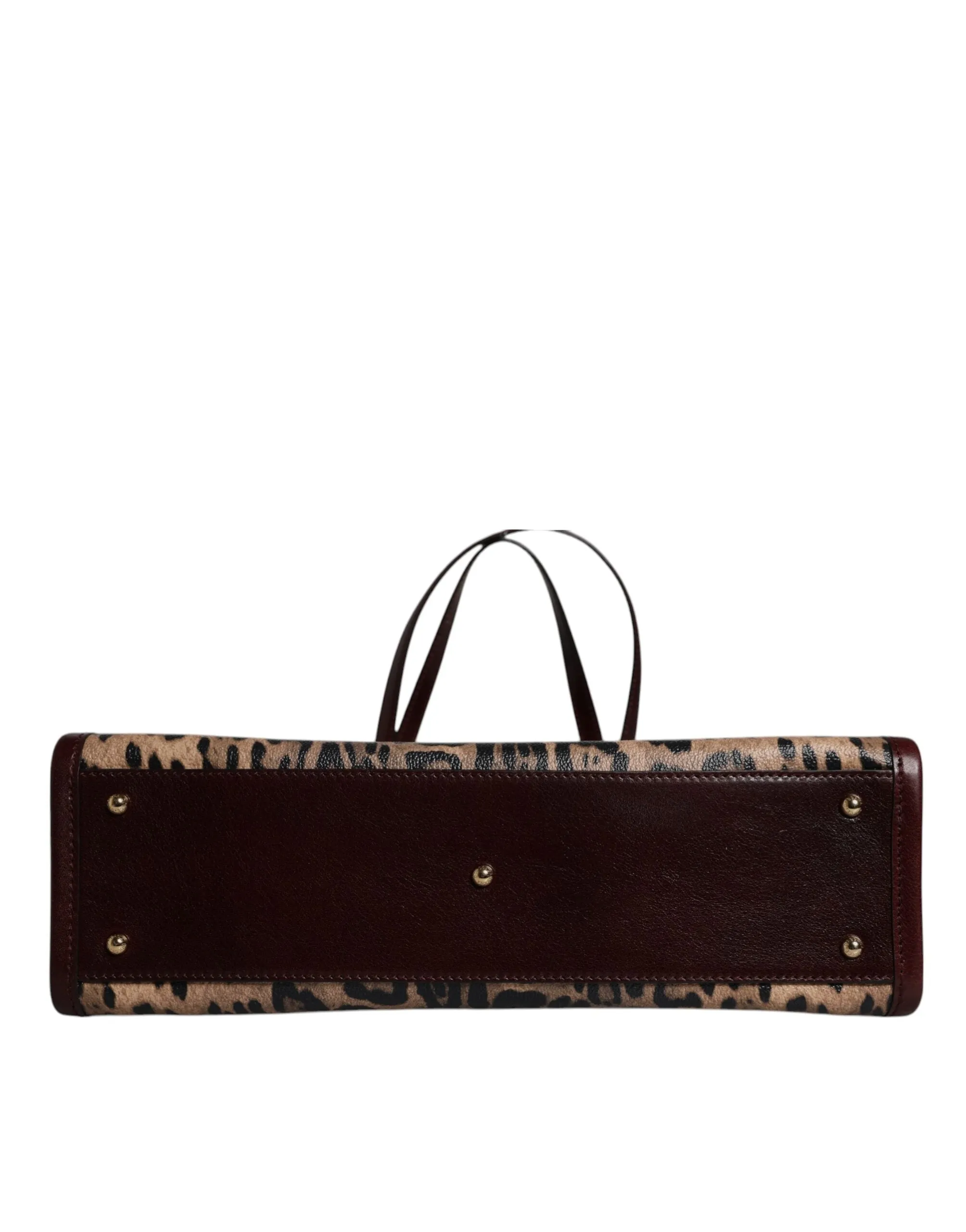 Dolce & Gabbana Brown Leopard Leather Shoulder Strap Tote Bag