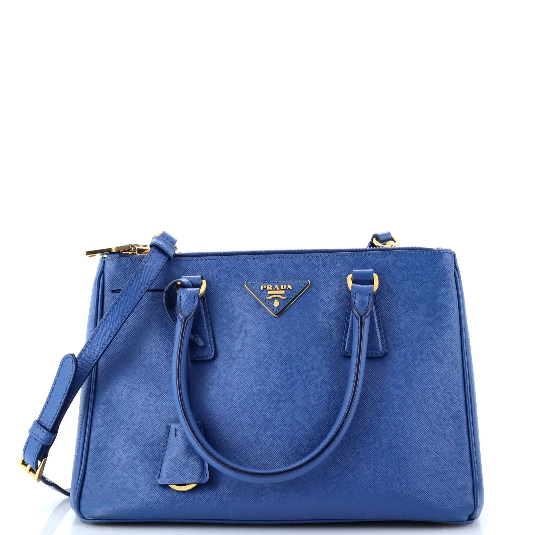 Double Zip Lux Tote Saffiano Leather Small