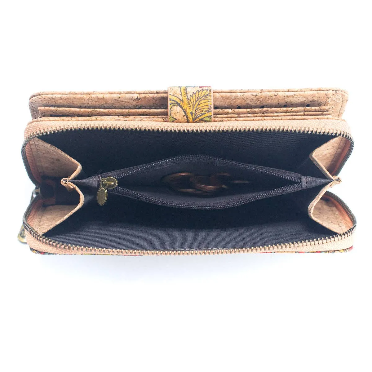 Elegant Long Cork Women's Wallet with Card Holder (6 Units )BAGD-507-MIX-6
