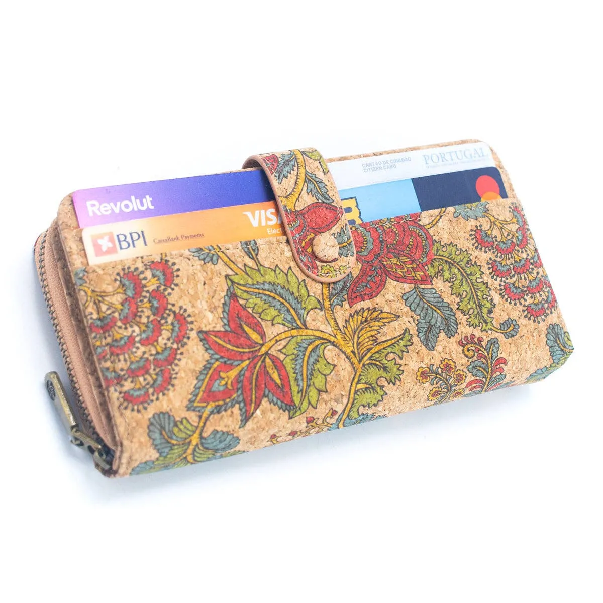 Elegant Long Cork Women's Wallet with Card Holder (6 Units )BAGD-507-MIX-6