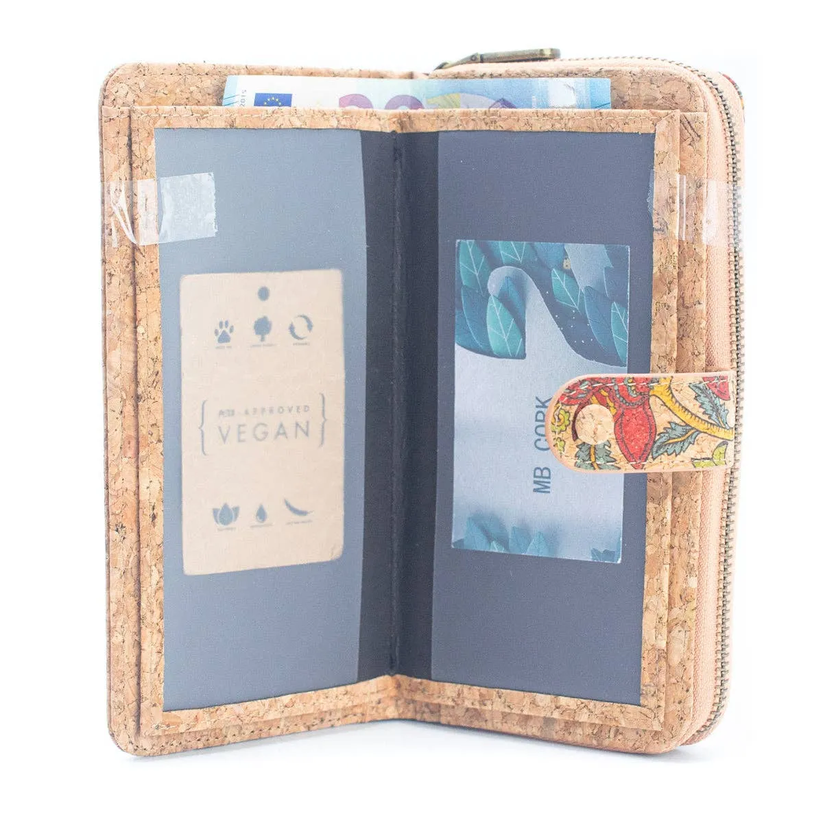 Elegant Long Cork Women's Wallet with Card Holder (6 Units )BAGD-507-MIX-6