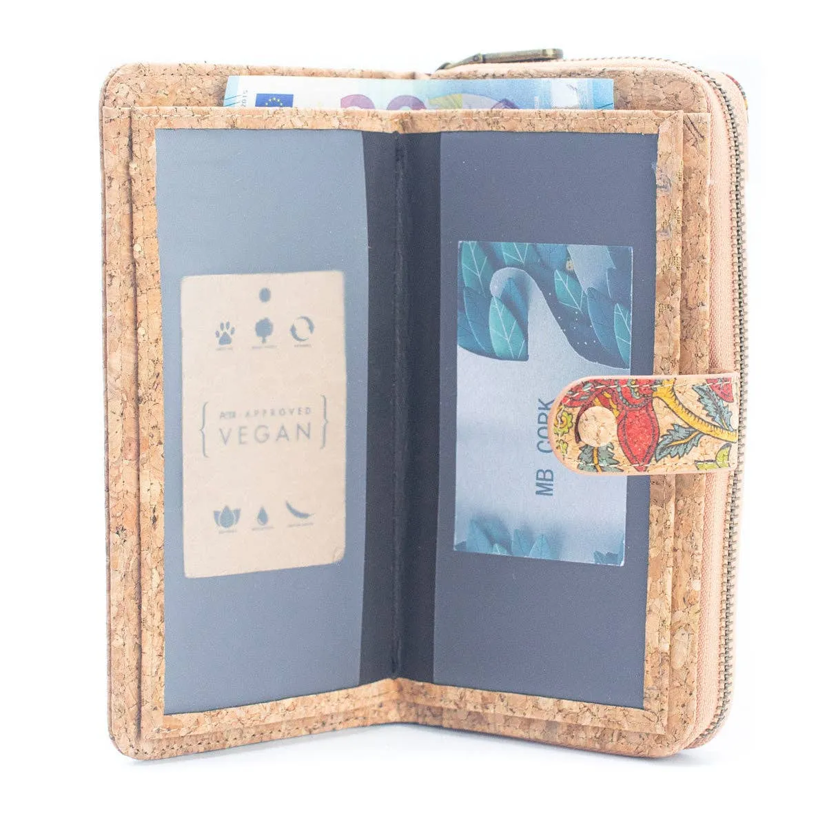Elegant Long Cork Women's Wallet with Card Holder (6 Units )BAGD-507-MIX-6