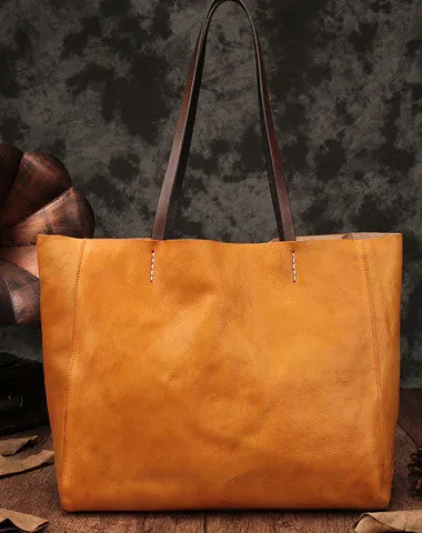 Fashion Brown Large Leather Tote Bag Shopper Bag Big Black Tote Purse For Women