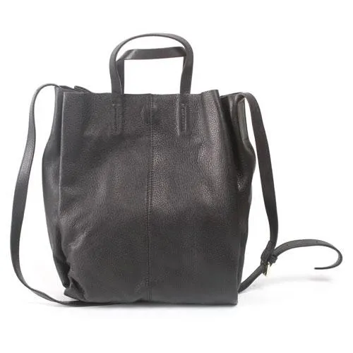 Fashion Leather Black Womens Vertical Tote Bags For Work Zip Top Tote Handbag Shoulder Bag Purse