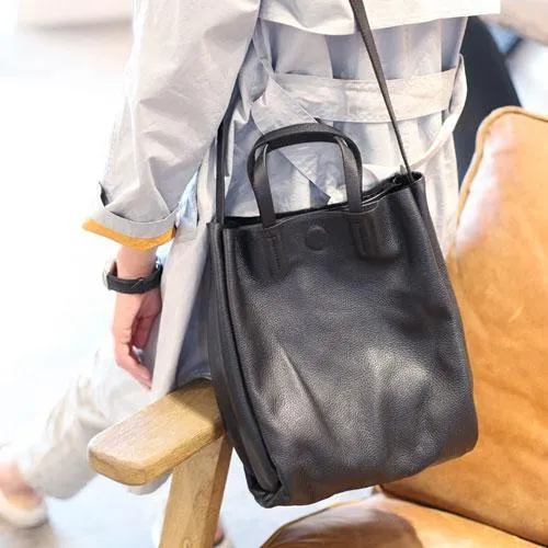 Fashion Leather Black Womens Vertical Tote Bags For Work Zip Top Tote Handbag Shoulder Bag Purse