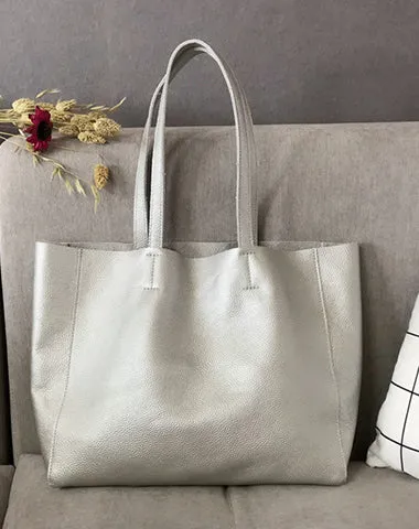 Fashion Womens White Leather Tote Bags White Shoulder Tote Bags White Handbags Tote For Women