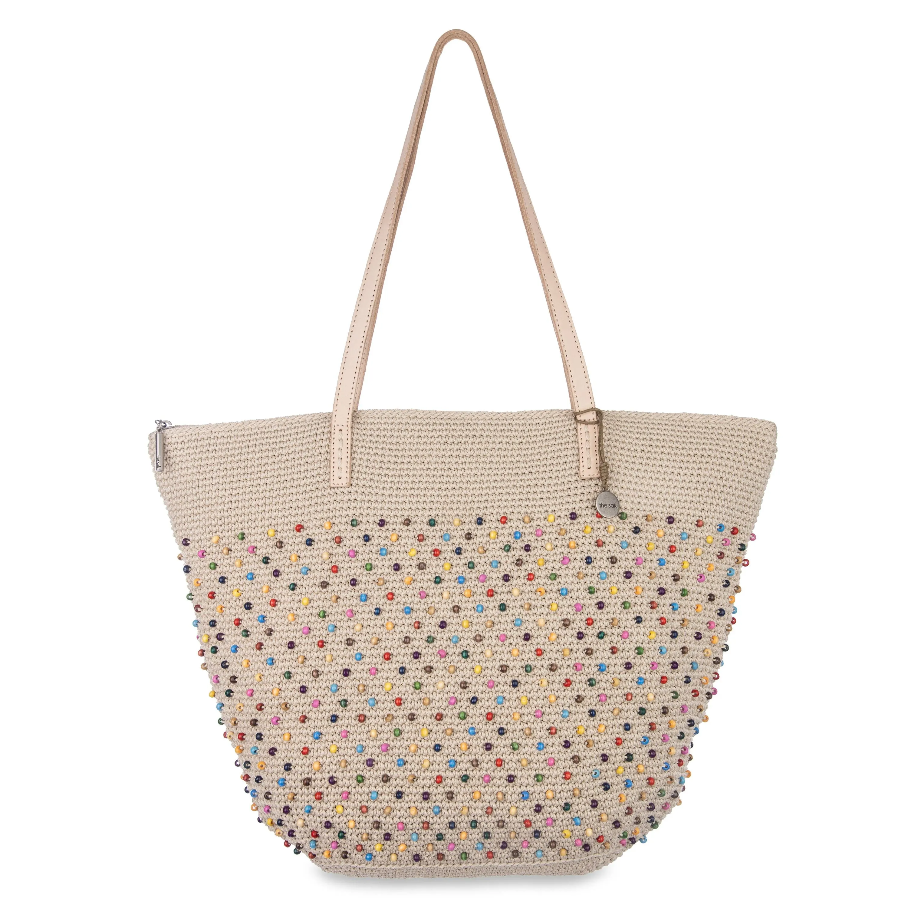Faye Tote - Hand Crochet - Ecru Multi Beads