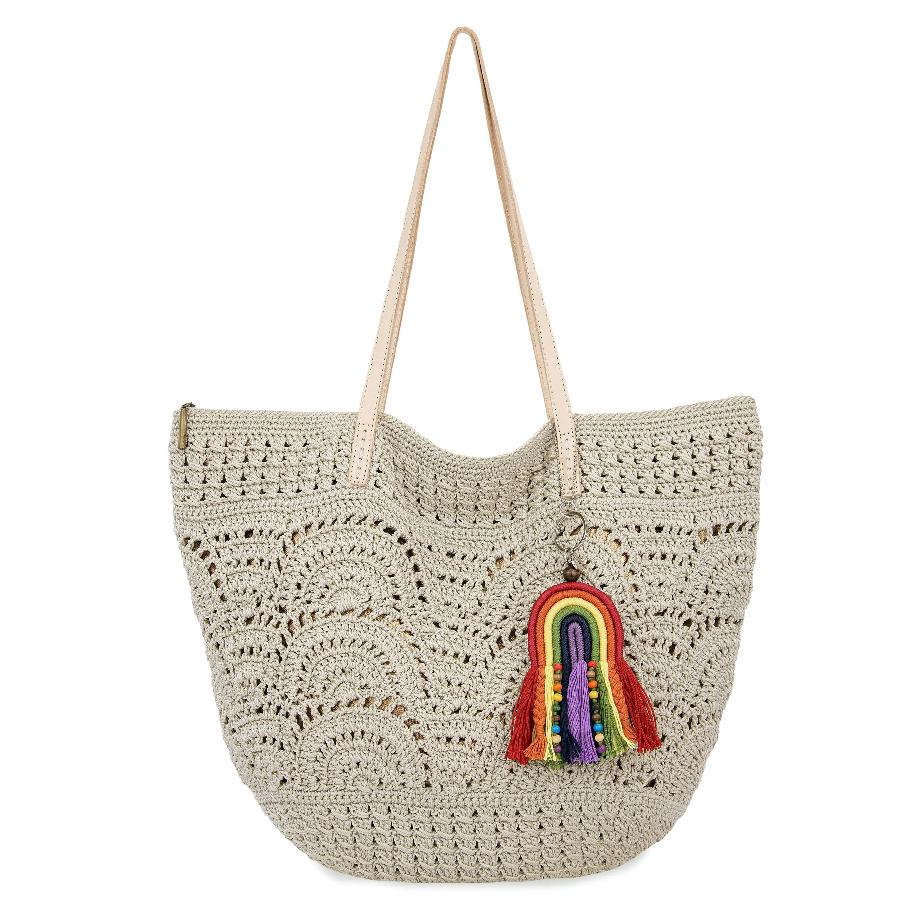Faye Tote - Hand Crochet - Natural Fan