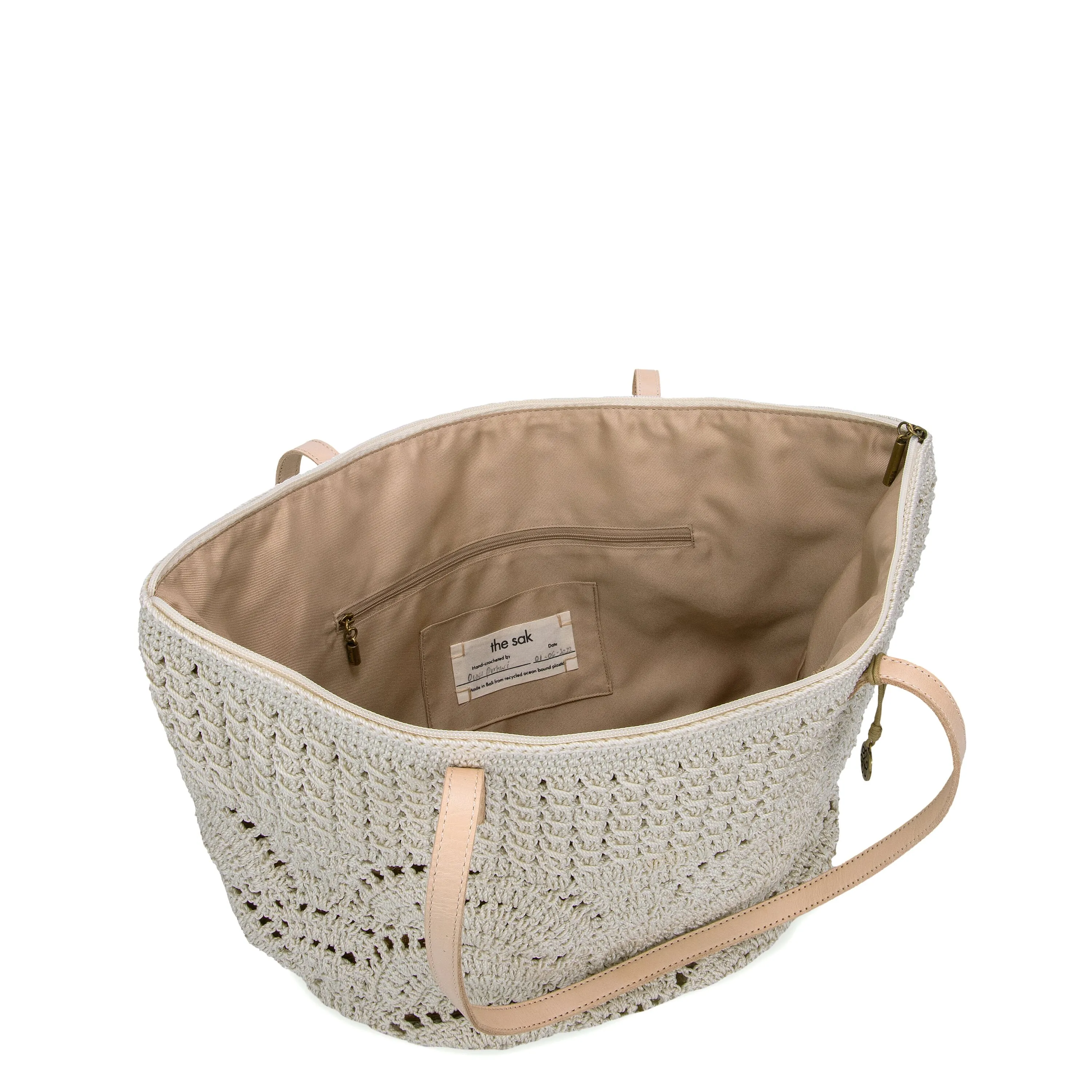 Faye Tote - Hand Crochet - Natural Fan