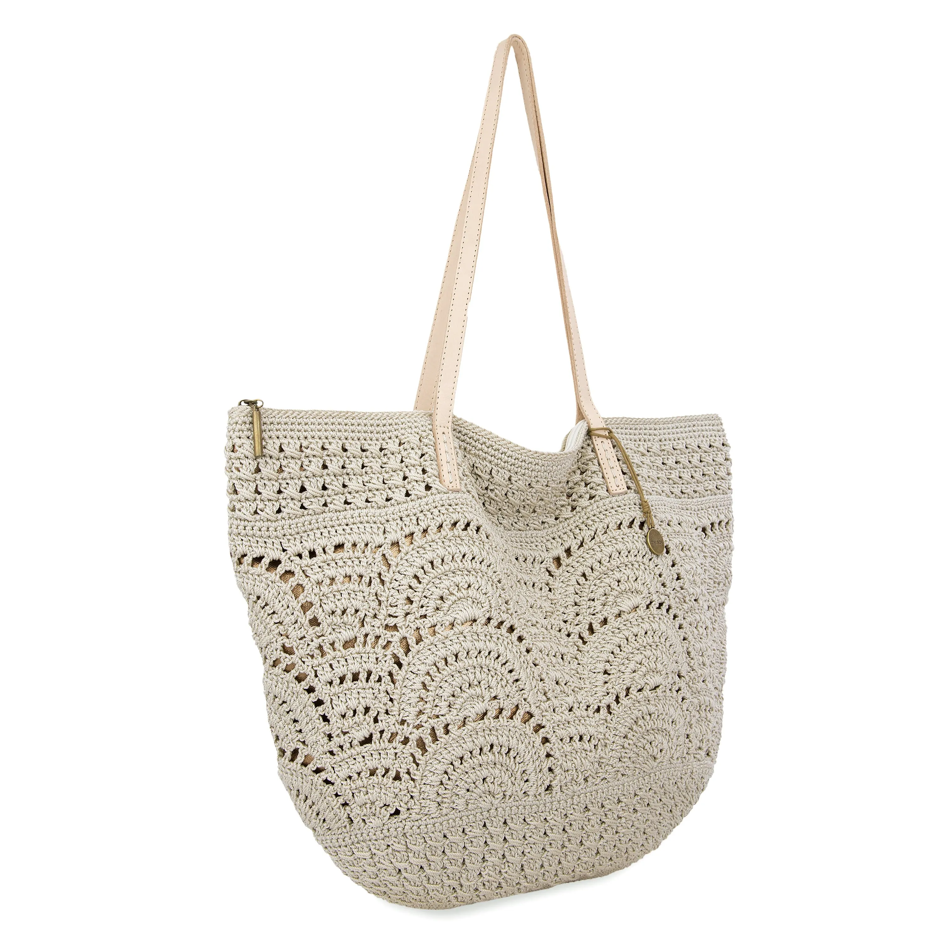 Faye Tote - Hand Crochet - Natural Fan