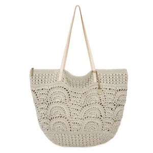 Faye Tote - Hand Crochet - Natural Fan