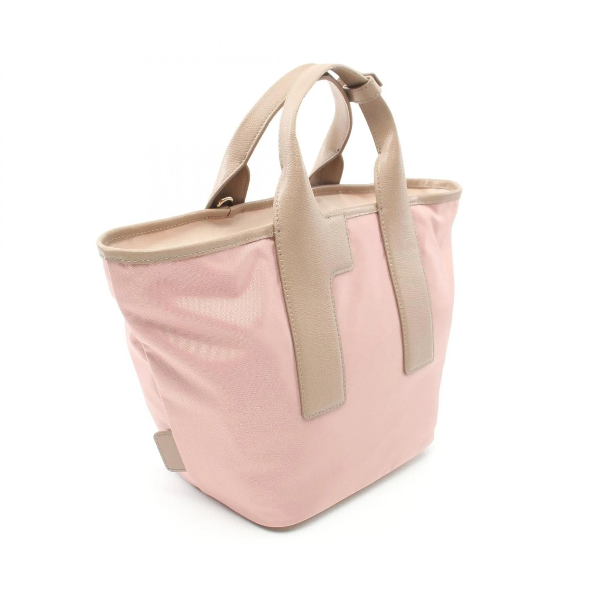 Furla  pink Leather Nylon Canvas Tote Bag