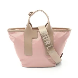 Furla  pink Leather Nylon Canvas Tote Bag