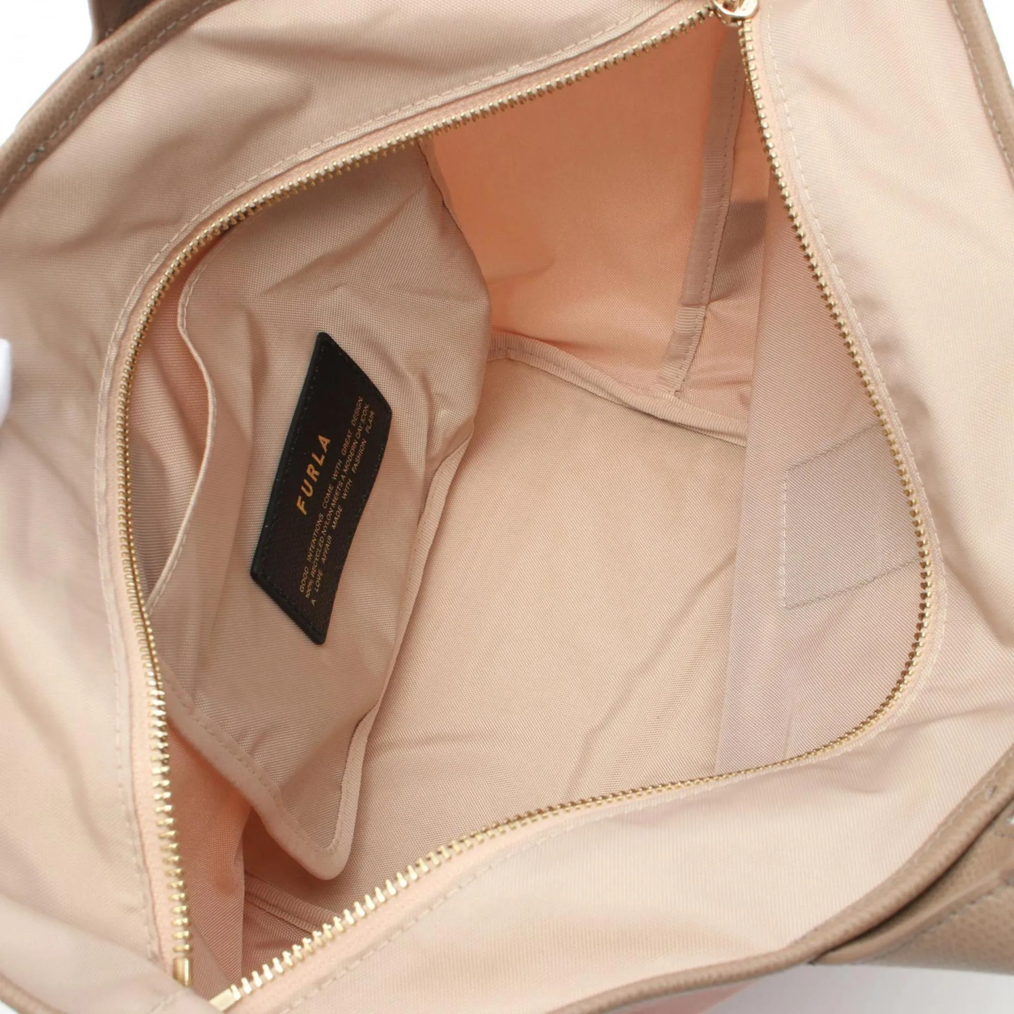 Furla  pink Leather Nylon Canvas Tote Bag