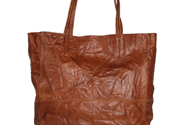 Genuine Leather Black Brown Handbag Large Tote Bag Wrinkled Shopper Bag Shoulder Bag Purse For Women