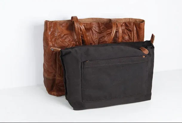Genuine Leather Black Brown Handbag Large Tote Bag Wrinkled Shopper Bag Shoulder Bag Purse For Women