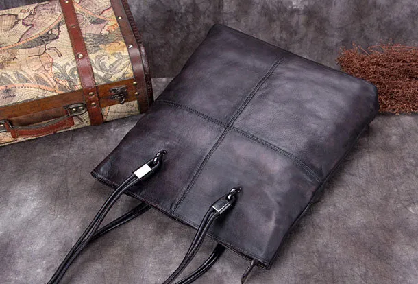 Genuine Leather Handbag Vintage Tote Bag Shoulder Bag Purse For Women