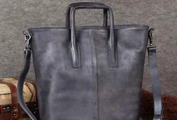 Genuine Leather Handbag Vintage Tote Crossbody Bag Shoulder Bag Purse For Women