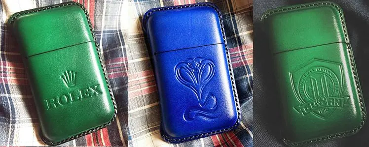 Green Leather Mens Cigarette Holder Case Vintage Custom Cigarette Case for Men