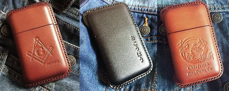 Green Leather Mens Cigarette Holder Case Vintage Custom Cigarette Case for Men