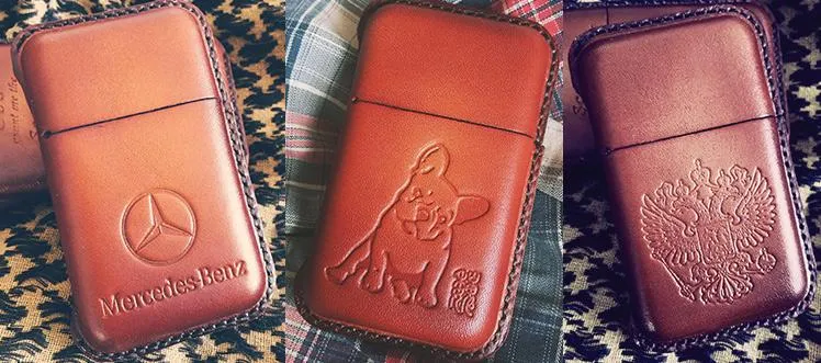 Green Leather Mens Cigarette Holder Case Vintage Custom Cigarette Case for Men