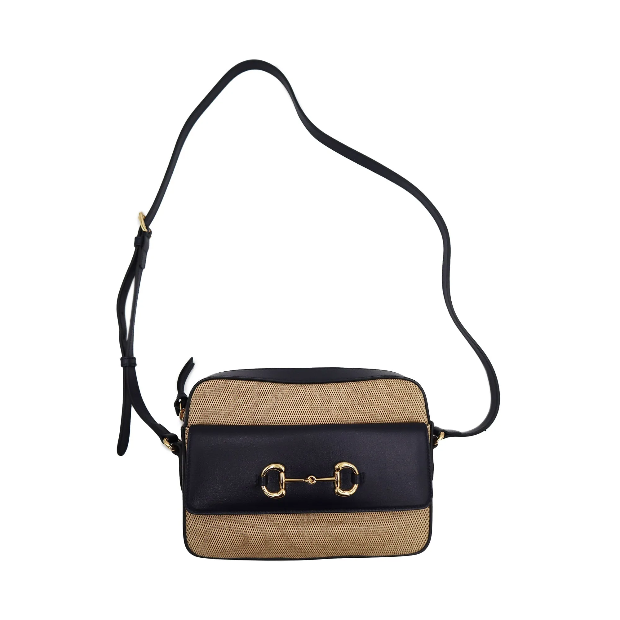 Gucci Canvas Small Horsebit Shoulder Bag
